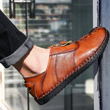 Men's Explosions Breathable Wear Spring And Summer England Outdoor Hand-Stitched Leather Shoes