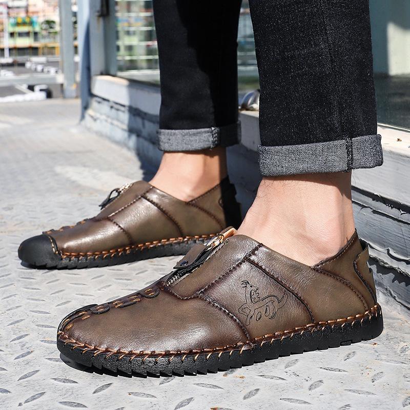 Men's Explosions Breathable Wear Spring And Summer England Outdoor Hand-Stitched Leather Shoes