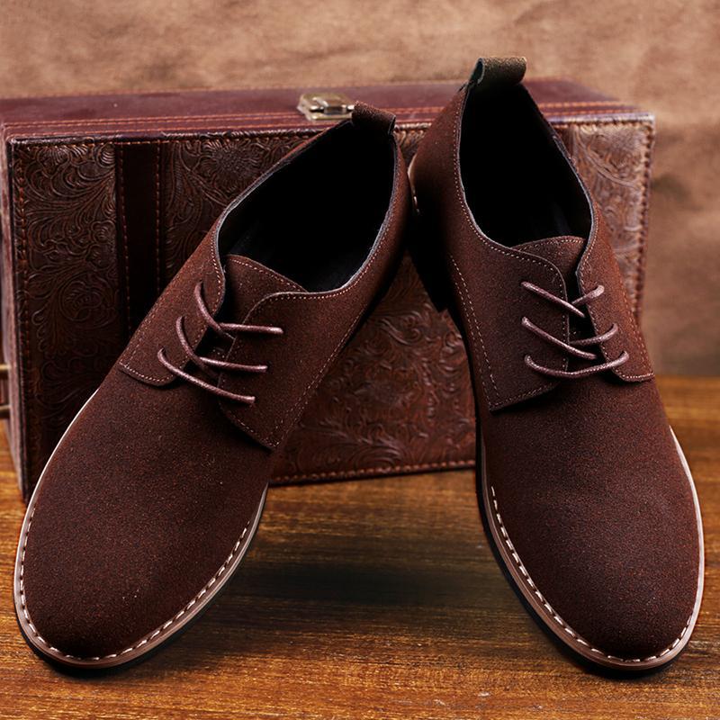 Men's shoes leather shoes PU suede shoes large size casual shoes leather shoes