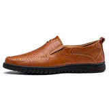 Men's Solid Color Business Cowskin Casual Driving Shoes