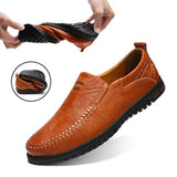 Men's Solid Color Business Cowskin Casual Driving Shoes