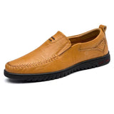 Men's Solid Color Business Cowskin Casual Driving Shoes