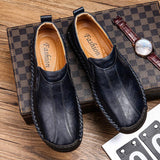 Men's Casual Shoes Hand Stitching Fashion Slip-on