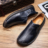 Men's Casual Shoes Hand Stitching Fashion Slip-on