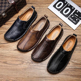 Men's Casual Shoes Hand Stitching Fashion Slip-on