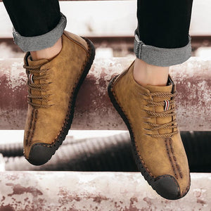 Men's Cow Suede Casual High Zipper Ankle Boots