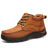 Men's New Toe Layer Leather Non-Slip Wear-Resistant Youth Hiking Shoes
