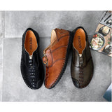 Men's Explosions Breathable Wear Spring And Summer England Outdoor Hand-Stitched Leather Shoes
