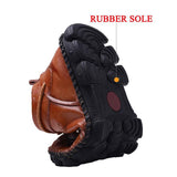 Men Hand Stitching Leather Non Slip Large Size Soft Sole Casual Boots