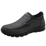 Men's Leather Round-Toe breathable non-slip Casual shoes
