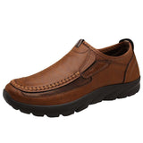 Men's Leather Round-Toe breathable non-slip Casual shoes