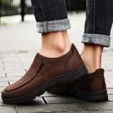 Men's Leather Round-Toe breathable non-slip Casual shoes