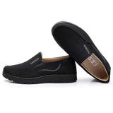 Men's Old Peking Fabric Splicing Slip On Large Size Casual Shoes