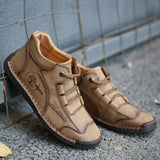 Men Vintage Hand Stitching Comfort Soft Leather Boots