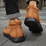 Mostelo® -Winter men's casual leather shoes with leather soft soles and high top leather shoes