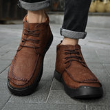 Mostelo® -Winter men's casual leather shoes with leather soft soles and high top leather shoes