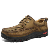 Mostelo With Laces -Men's Breathable Mesh Hiking leather Shoes With Supportive Soles