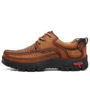 Mostelo With Laces -Men's Breathable Mesh Hiking leather Shoes With Supportive Soles