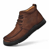 Mostelo® -Winter men's casual leather shoes with leather soft soles and high top leather shoes