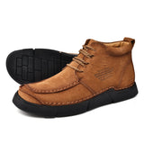 Mostelo® -Winter men's casual leather shoes with leather soft soles and high top leather shoes