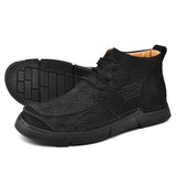 Mostelo® -Winter men's casual leather shoes with leather soft soles and high top leather shoes