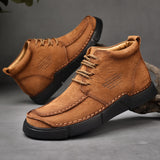 Mostelo® -Winter men's casual leather shoes with leather soft soles and high top leather shoes