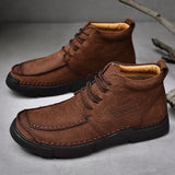 Mostelo® -Winter men's casual leather shoes with leather soft soles and high top leather shoes