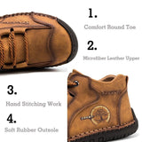Men Vintage Hand Stitching Comfort Soft Leather Boots
